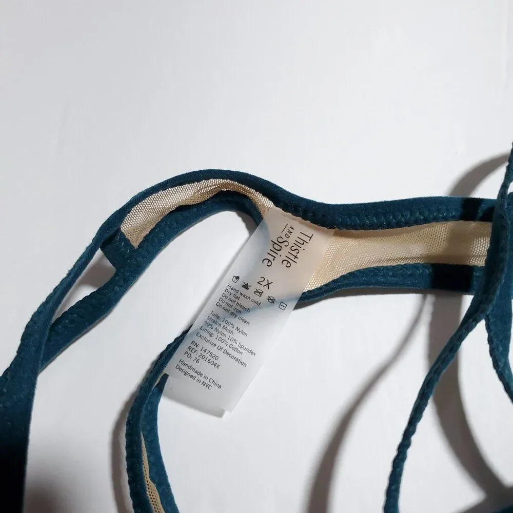 Thistle and Spire Brooklyn Haze Thong Emerald Butterscotch Green Size 2X - Picture 5 of 7